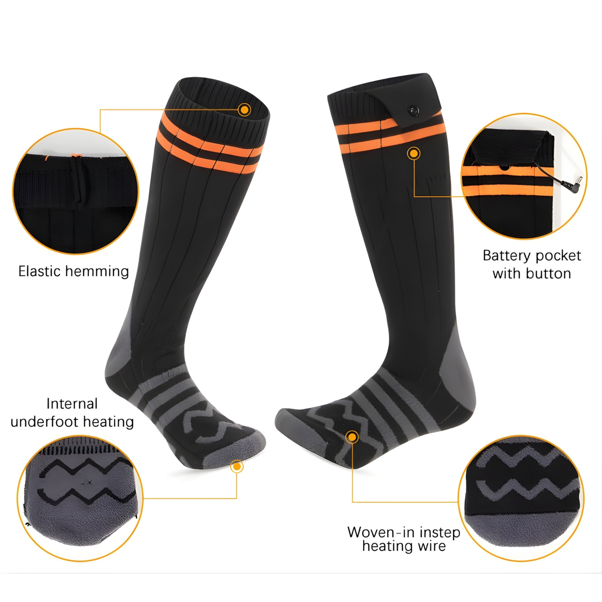 Verwarmde Sokken | Elektrische Wintersokken met Oplaadbare Batterij