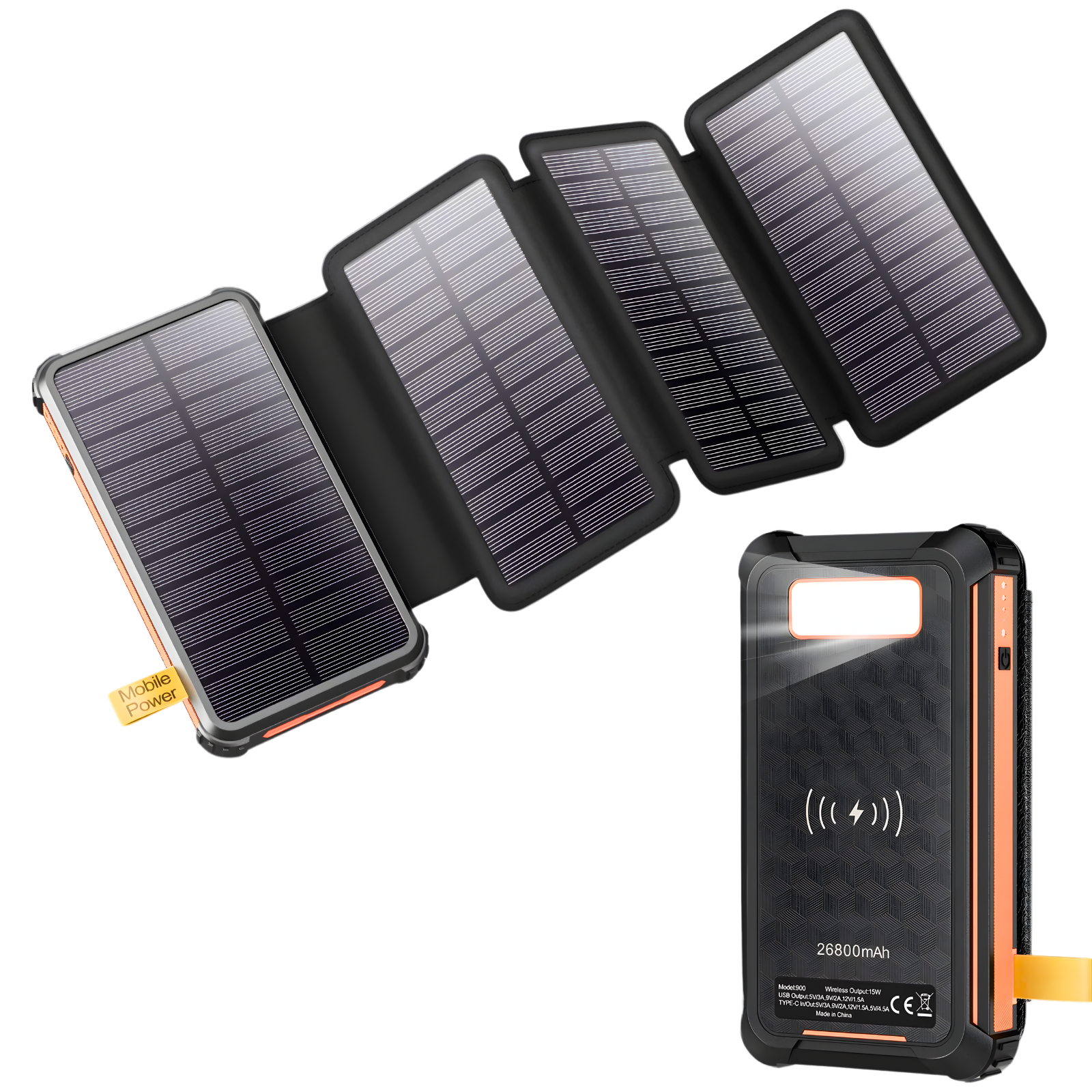 Solar Powerbank 32.000 mAh 22,5W met draadloos opladen