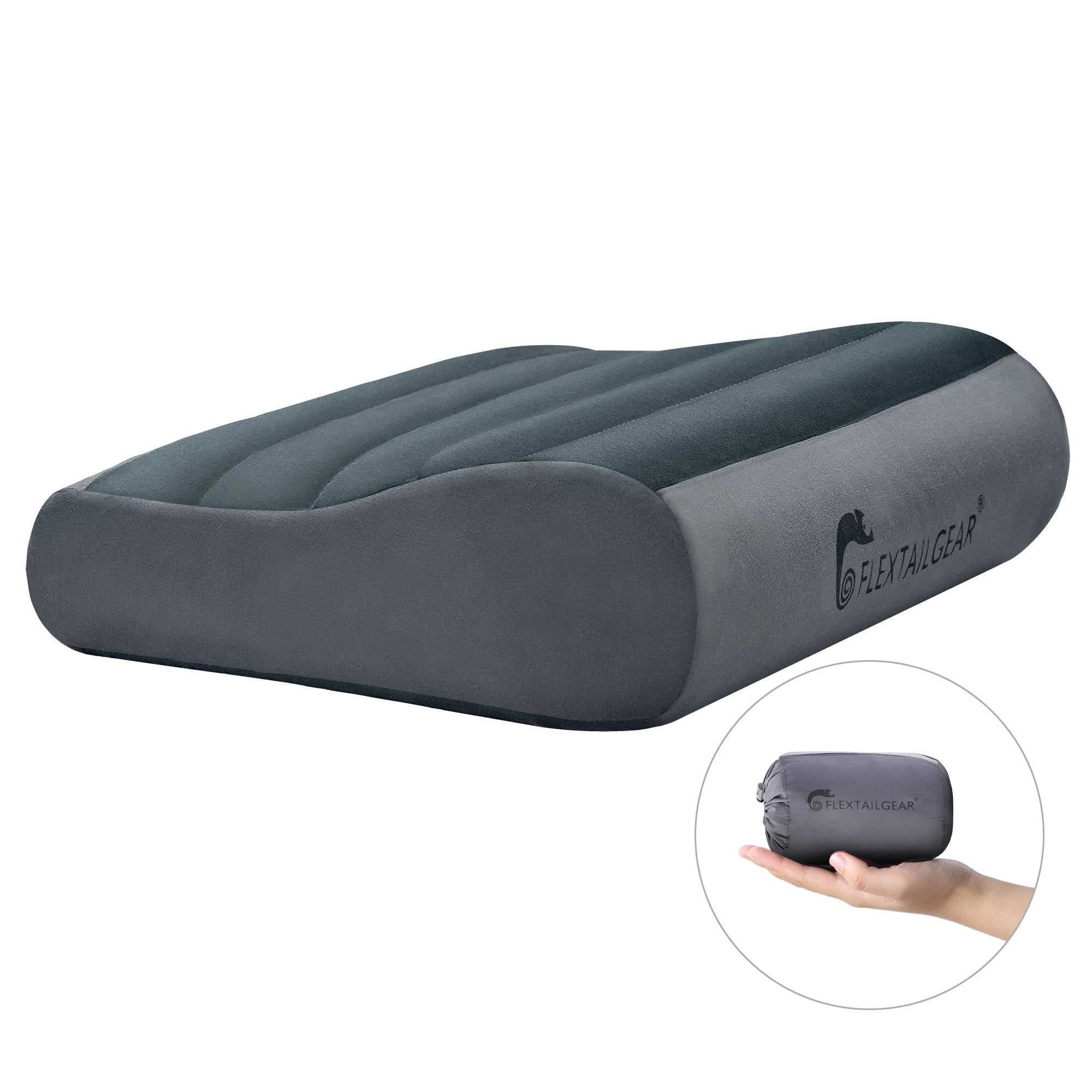 FLEXTAIL ZERO PILLOW grijs vanuit hoek
