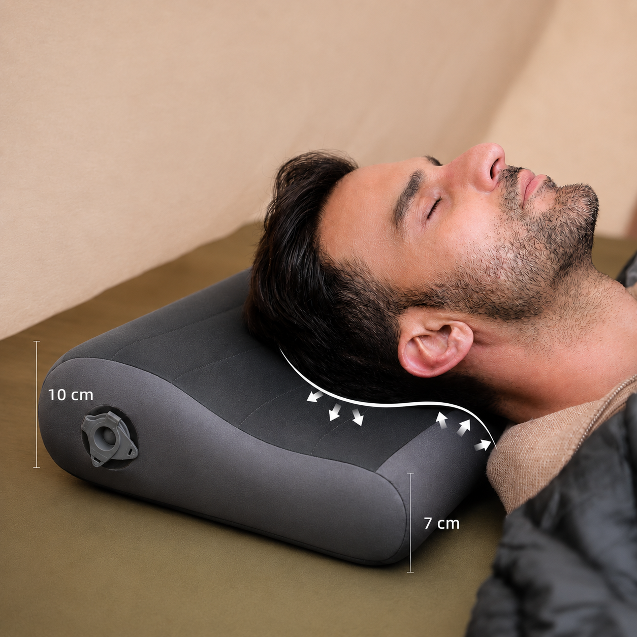 Flextail Zero Pillow - Opblaasbaar Hoofdkussen voor Kamperen & Reizen