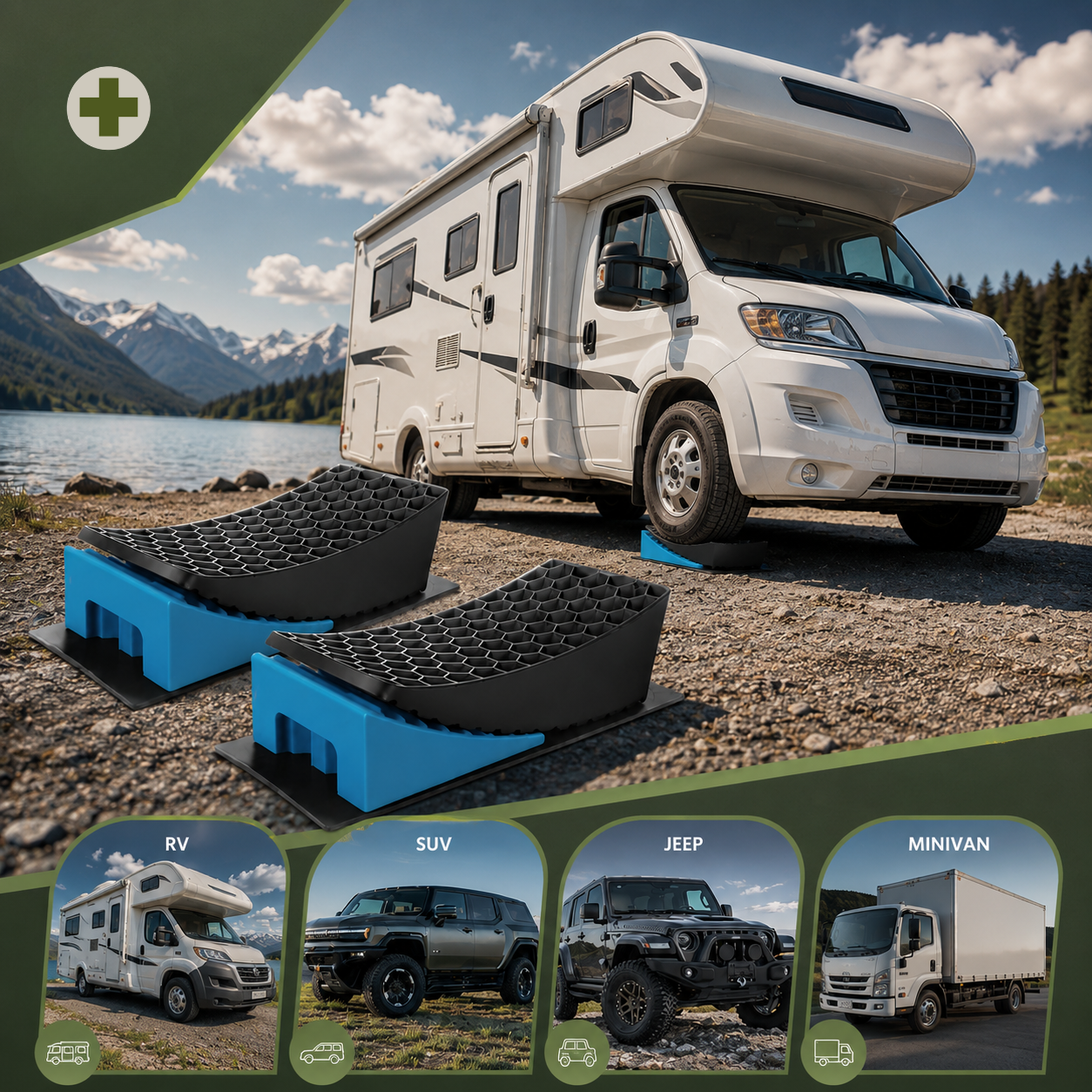oprijblokken camper leveller met-anti-slip