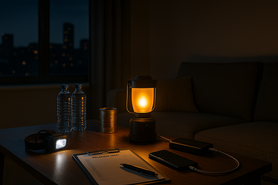 Woning voorbereid op een stroomuitval met noodverlichting en noodvoorraad