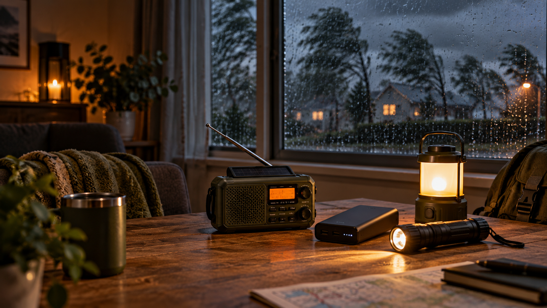 Noodradio, powerbank en verlichting klaar voor storm en stroomuitval