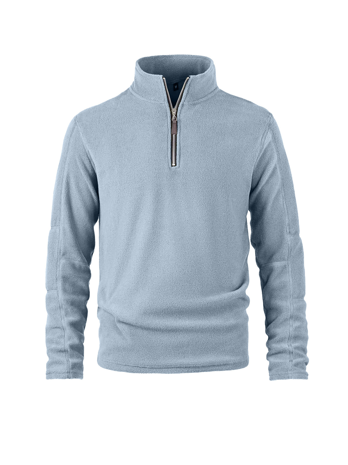 Lichtblauwe fleece pullover met opstaande kraag