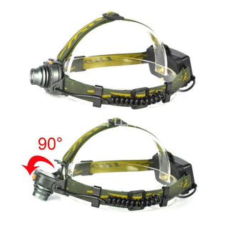 Zoombare LED-hoofdlamp met aluminium lampkop, tot 90° kantelbaar