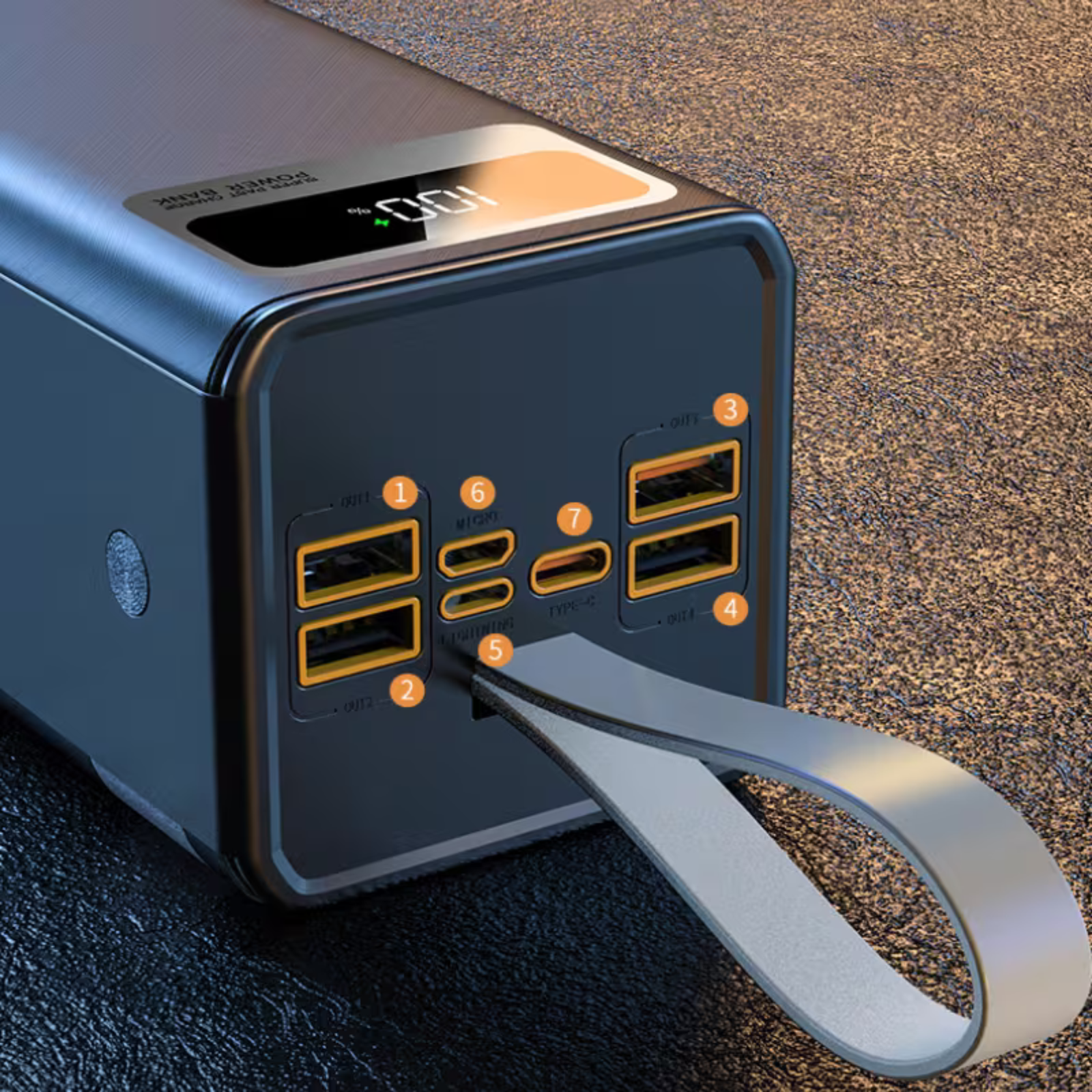 Powerbank 100.000 mAh met zaklamp en 22,5W fast charge