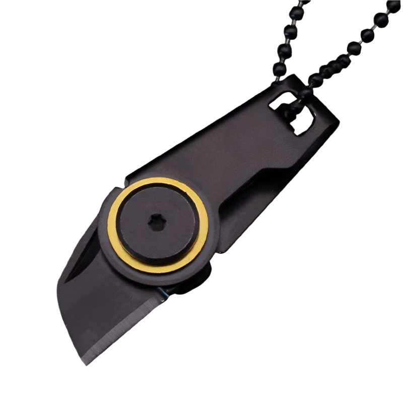Compact opvouwbaar zakmes met kogelketting