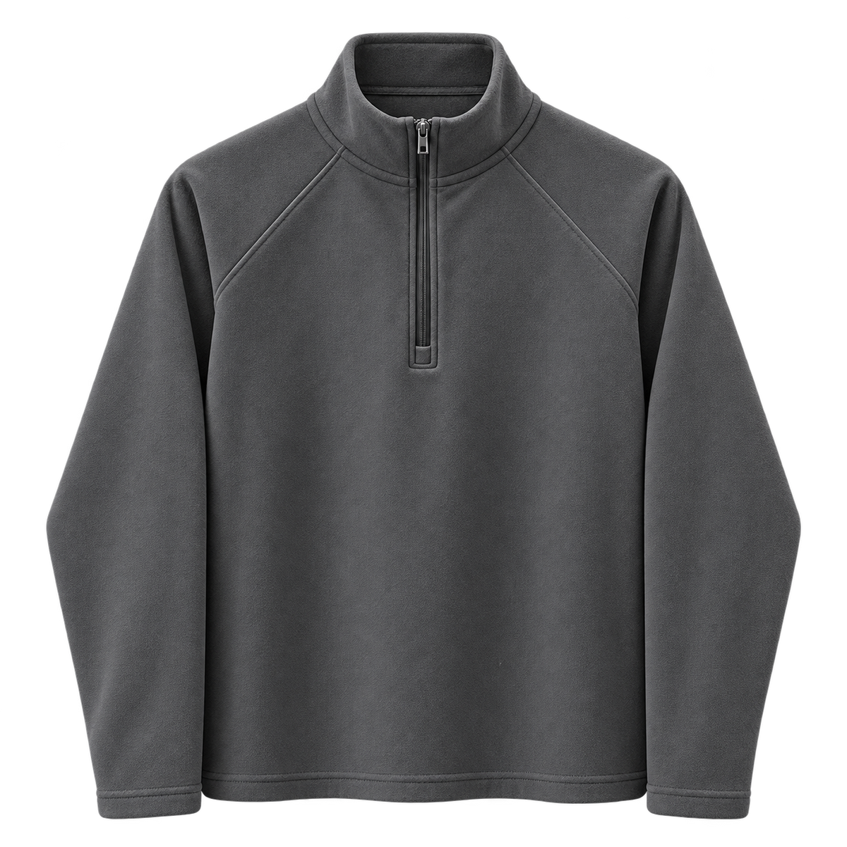 Donkergrijs half zip fleece sweatshirt voor heren met korte rits