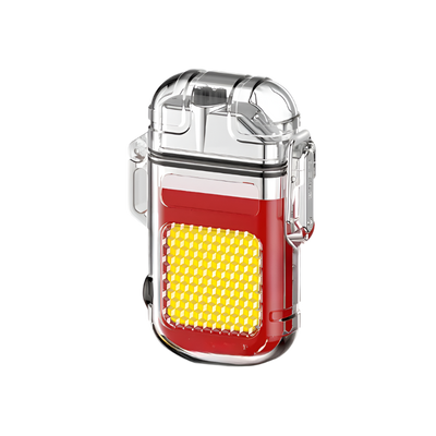 Elektrische storm aansteker rood met LED zaklamp