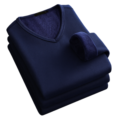 Thermoshirt Heren Winter | Wit | Warm Fleece Onderkleding met Lange Mouwen & V-Hals | Outdoor & Sport - Alfa Survival