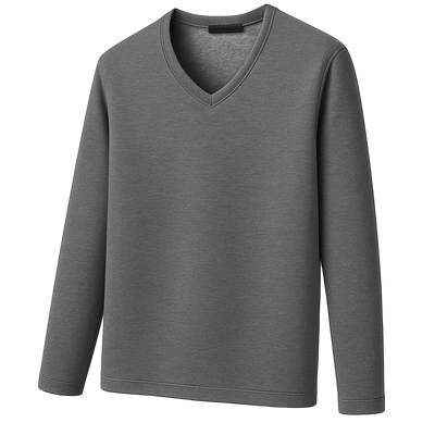 Thermoshirt Heren Winter | Wit | Warm Fleece Onderkleding met Lange Mouwen & V-Hals | Outdoor & Sport - Alfa Survival