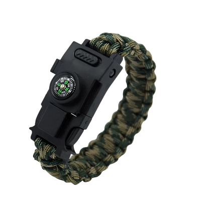 Kompas Paracord armband voor survival camouflage