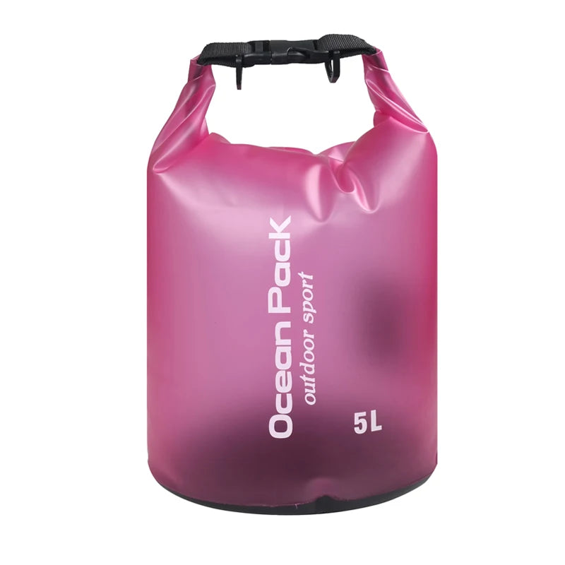 Wasserdichter 5-Liter-PVC-Packsack in Pink mit Schultergurt