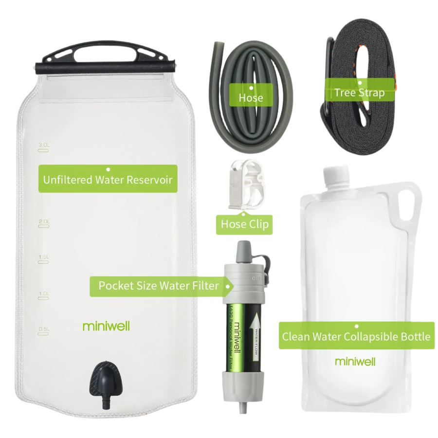 Miniwell Waterfilter | 2000L | Inclusief reservoir en fles