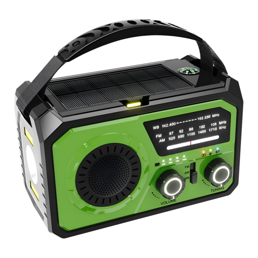 Notfallradio mit 16.000 mAh, LCD-Display und Wetterfunktion