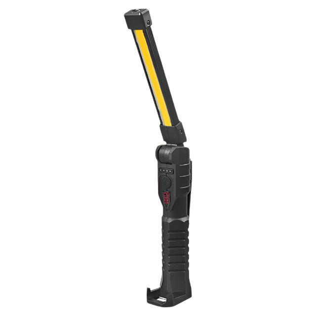 Faltbare LED-Arbeitsleuchte in Schwarz mit Haken