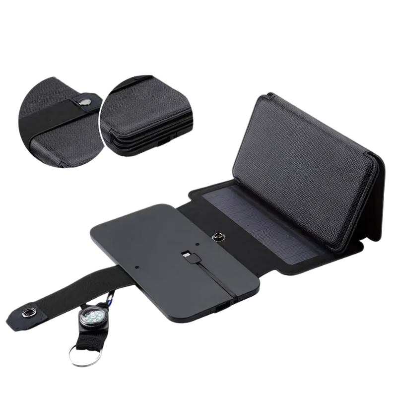 Opvouwbare telefoonoplader zonne-energie standaard USB type