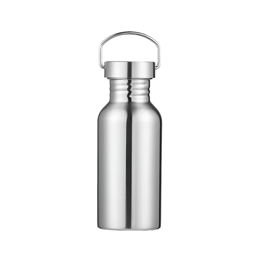 Edelstahl-Trinkflasche 500 ml mit Tragedeckel
