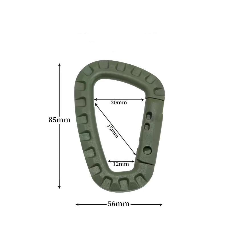 D-Ring-Clip in Grün mit Maßen