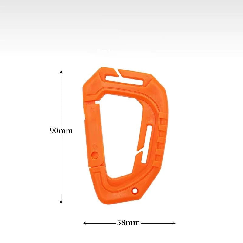 D-Ring-Clip in Orange mit Maßen