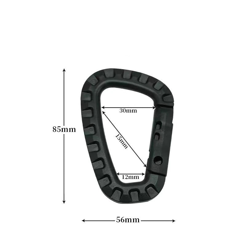 D-Ring-Clip in Schwarz mit Maßen