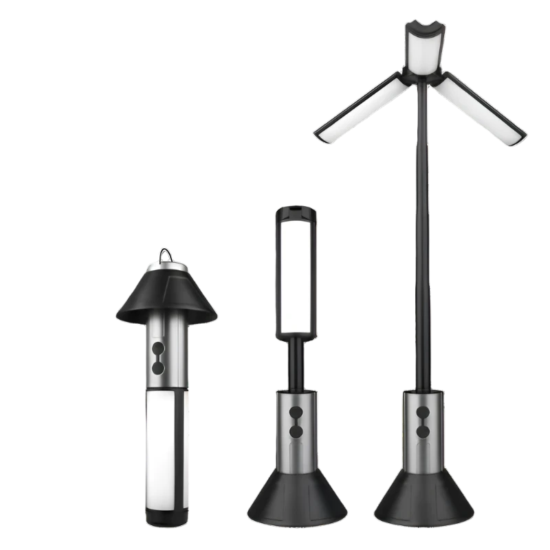 Shustar ST-044 Teleskop-Campinglampe in verschiedenen Positionen