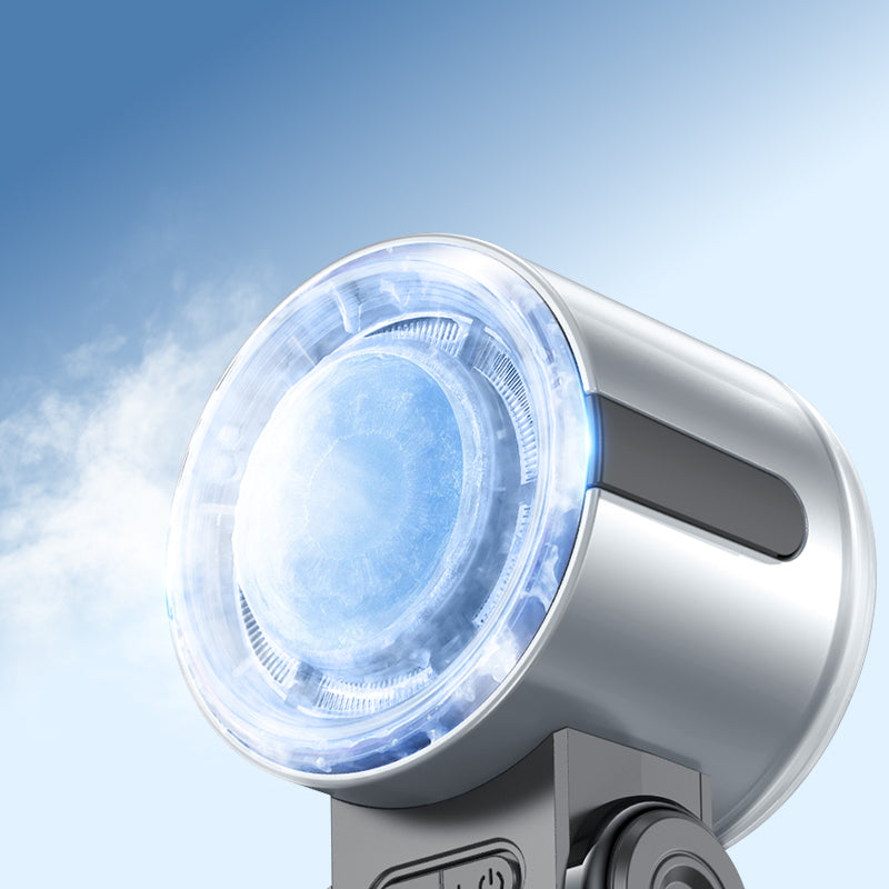 Nahaufnahme des Ventilatorkopfs mit Kühlplatte
