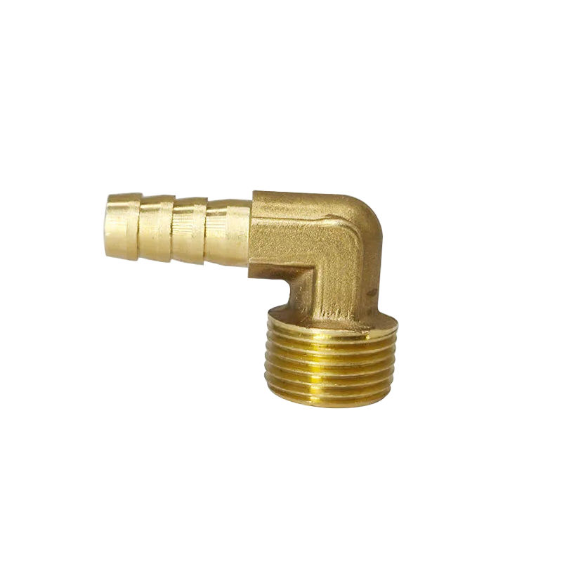 Brass right-angle hose fitting with male thread