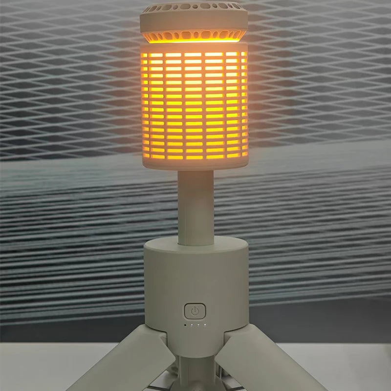Teleskop-Campinglampe ausgezogen mit warmem Licht