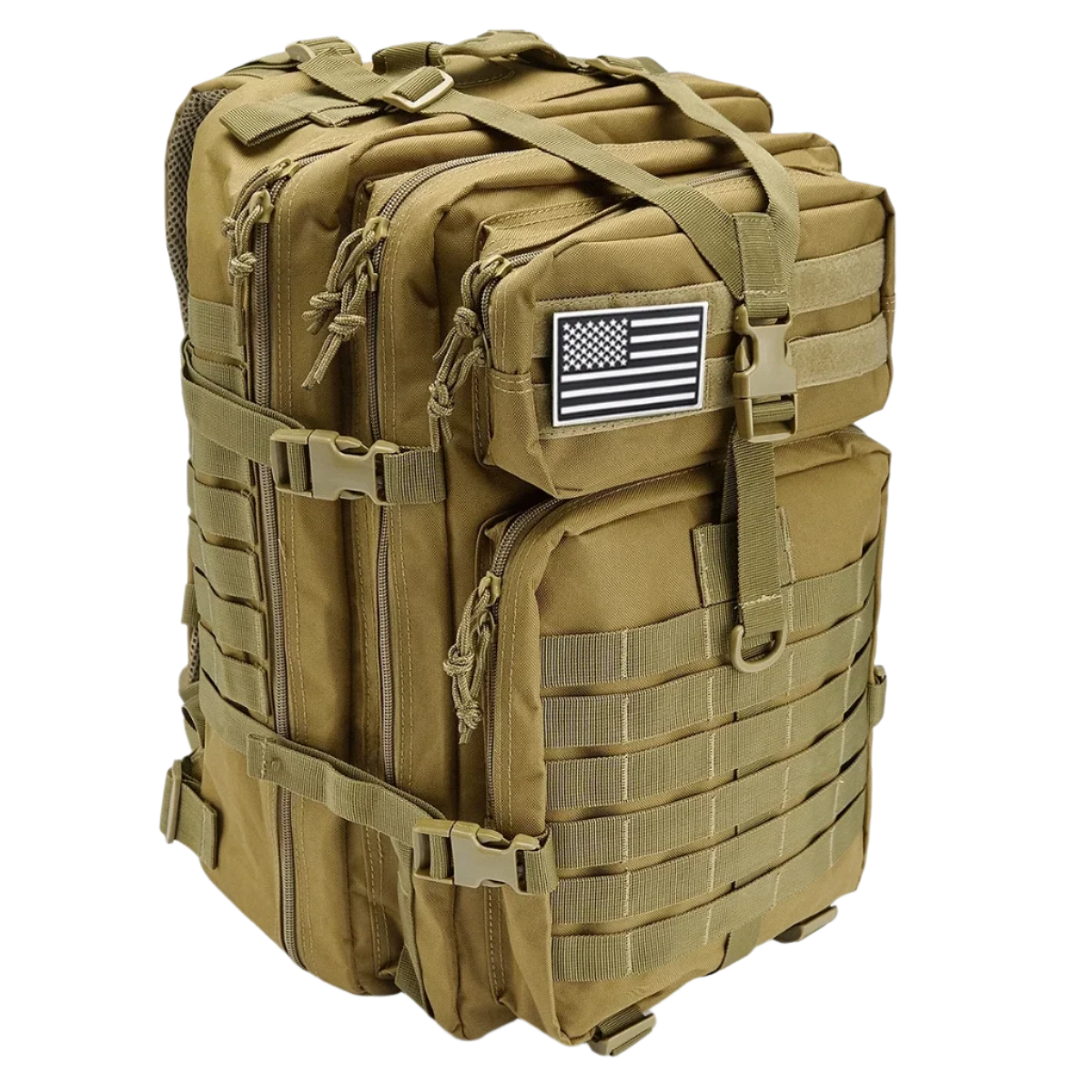 Buck Out Bag 50L rugzak in khaki met MOLLE-systeem