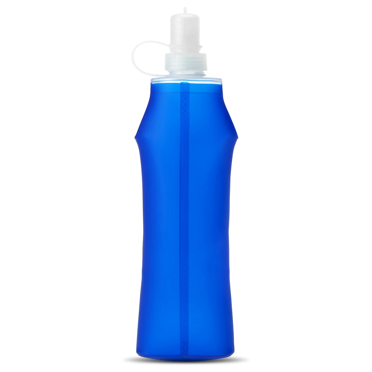 Blauwe opvouwbare drinkzak rechtop