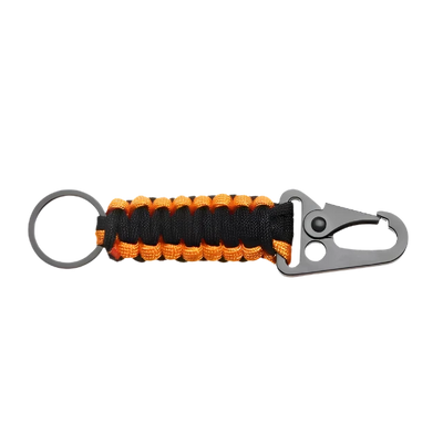 Multifunctionele Karabijn van zinklegering met militair paracord, 13 cm lang, perfect voor outdooractiviteiten zoals bergbeklimmen, kamperen, en noodgevallen.