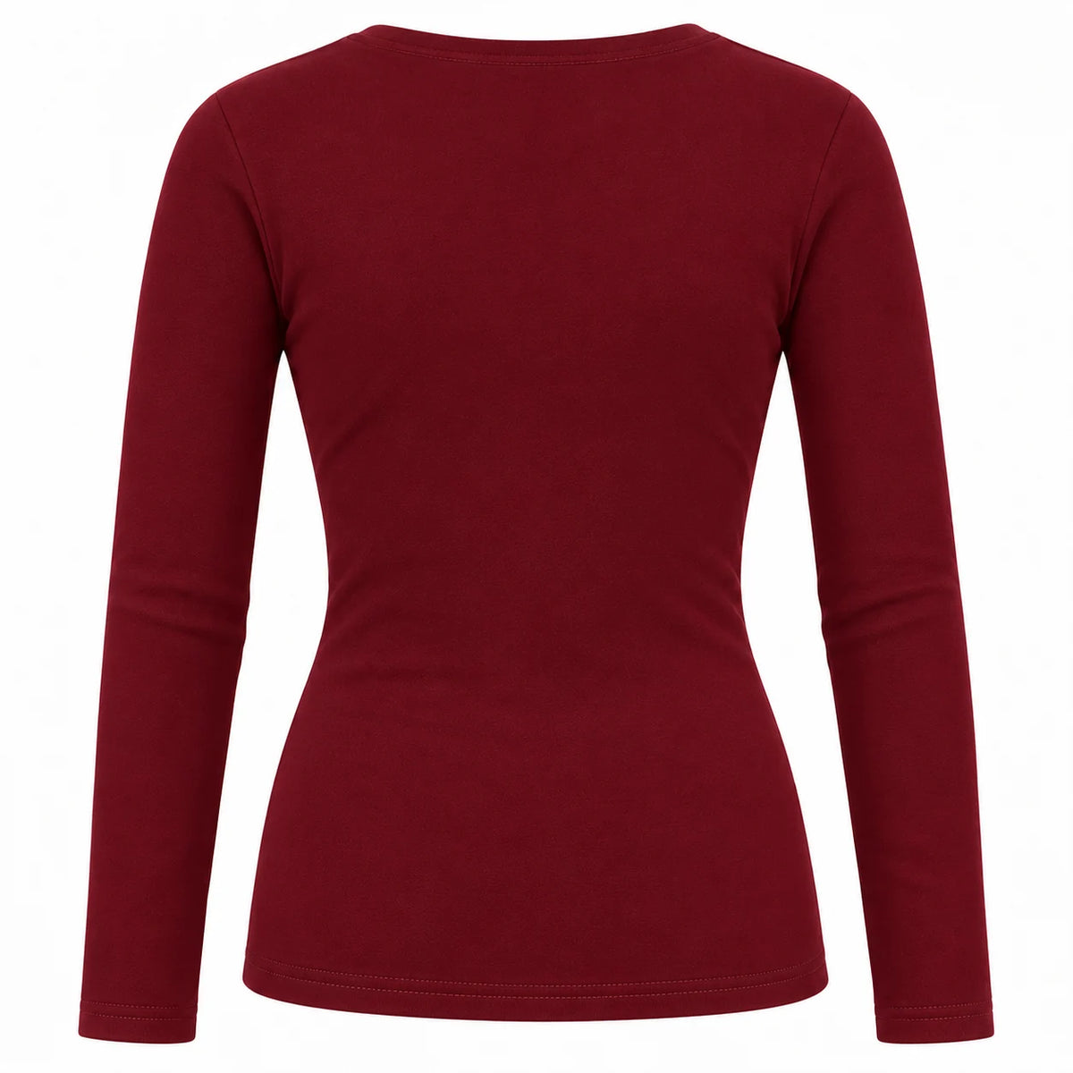 Thermoshirt dames bordeauxrood - achterkant
