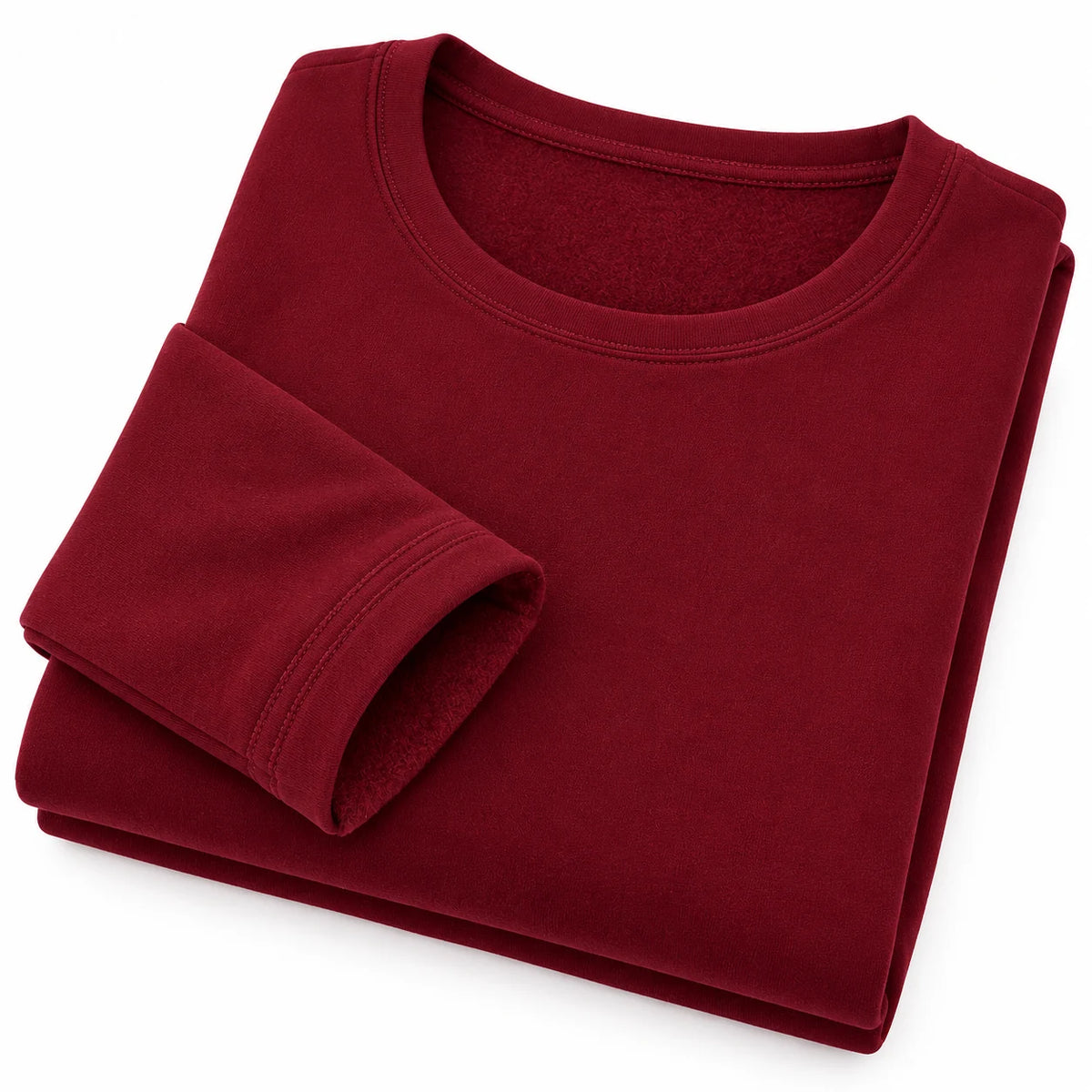 Thermoshirt dames bordeauxrood - opgevouwen met binnenzijde