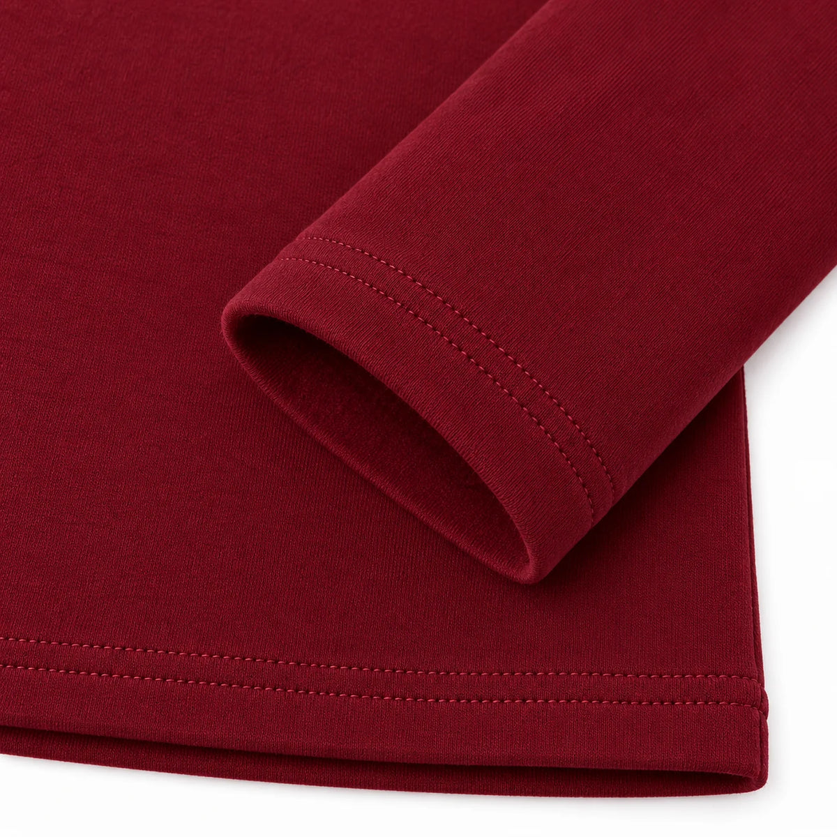 Thermoshirt dames bordeauxrood - mouw en naaddetails