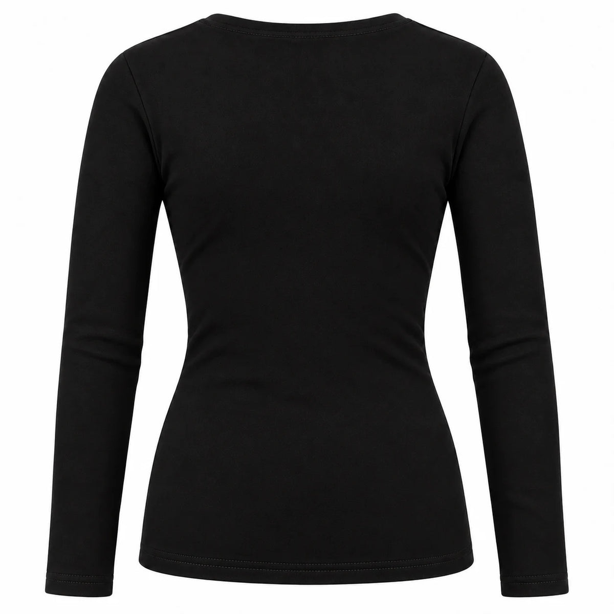 Thermoshirt dames winter zwart - achterkant