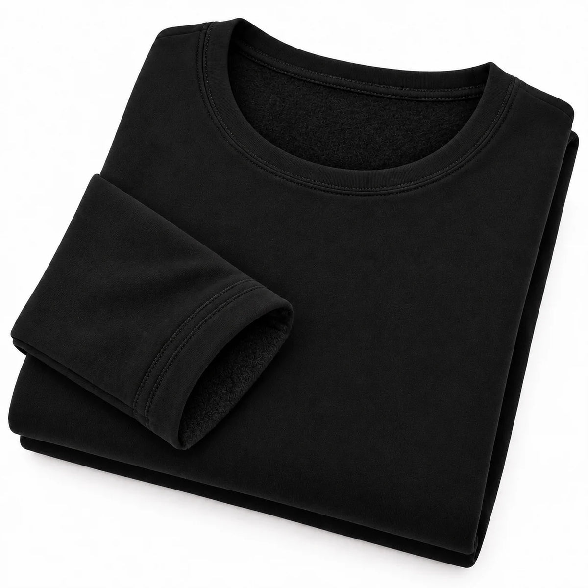 Thermoshirt dames zwart - opgevouwen met binnenzijde