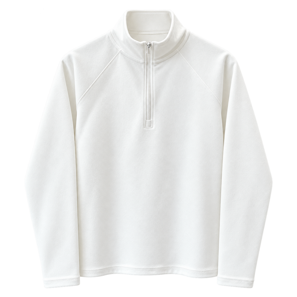 Wit half zip fleece sweatshirt voor heren met korte rits – vooraanzicht