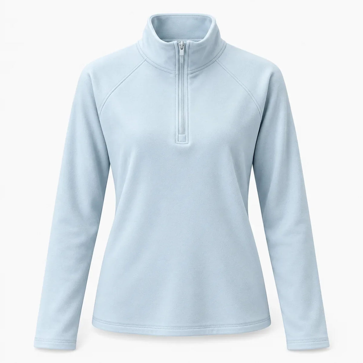 Fleece half-zip dames – lichtblauw, voorkant