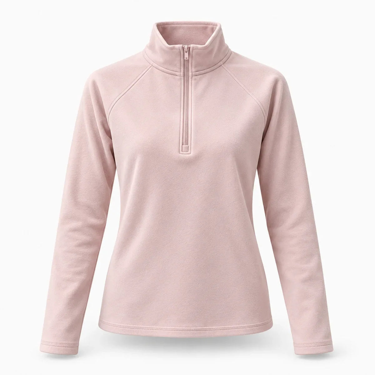 Fleece half-zip dames – roze, voorkant