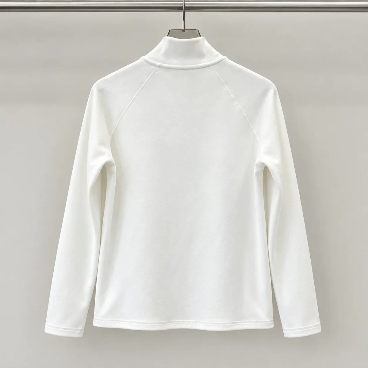 Fleece half-zip dames – gebroken wit, achterkant