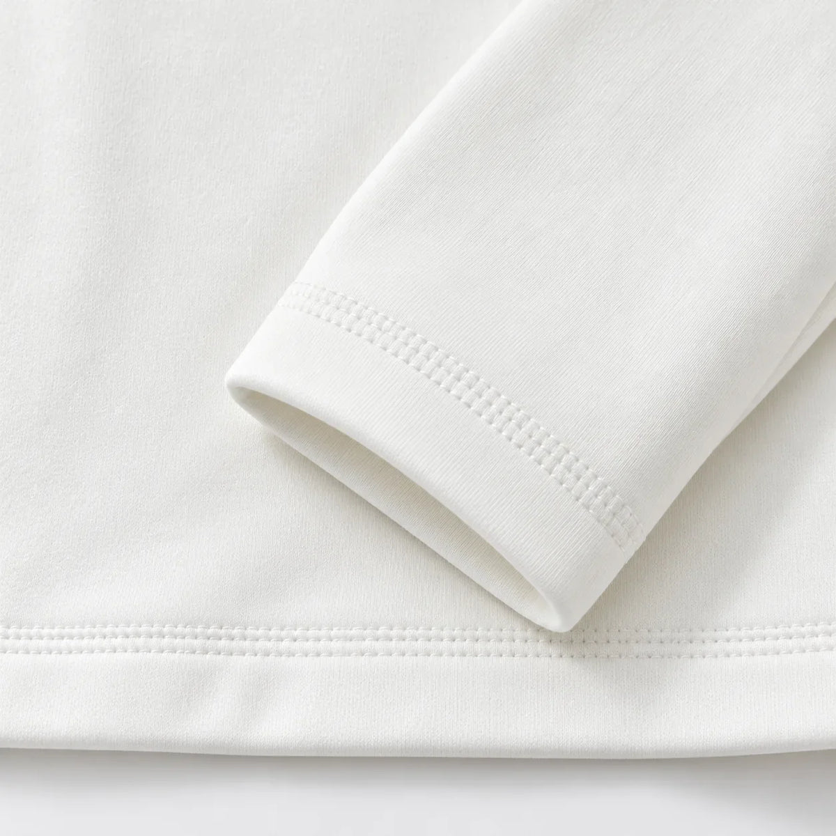 Fleece half-zip dames – gebroken wit, mouw en zoom