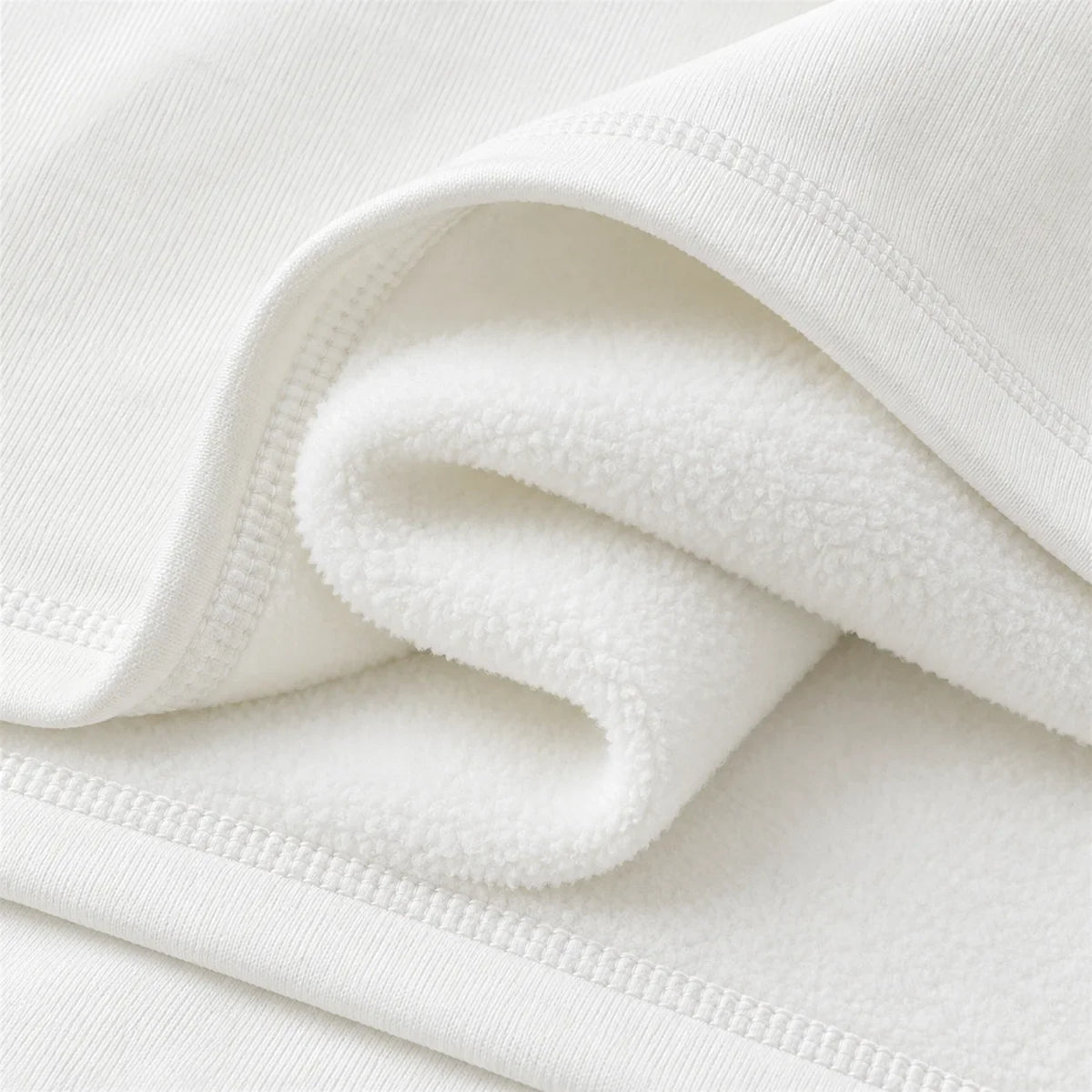 Fleece half-zip dames – gebroken wit, fleecestof binnenkant