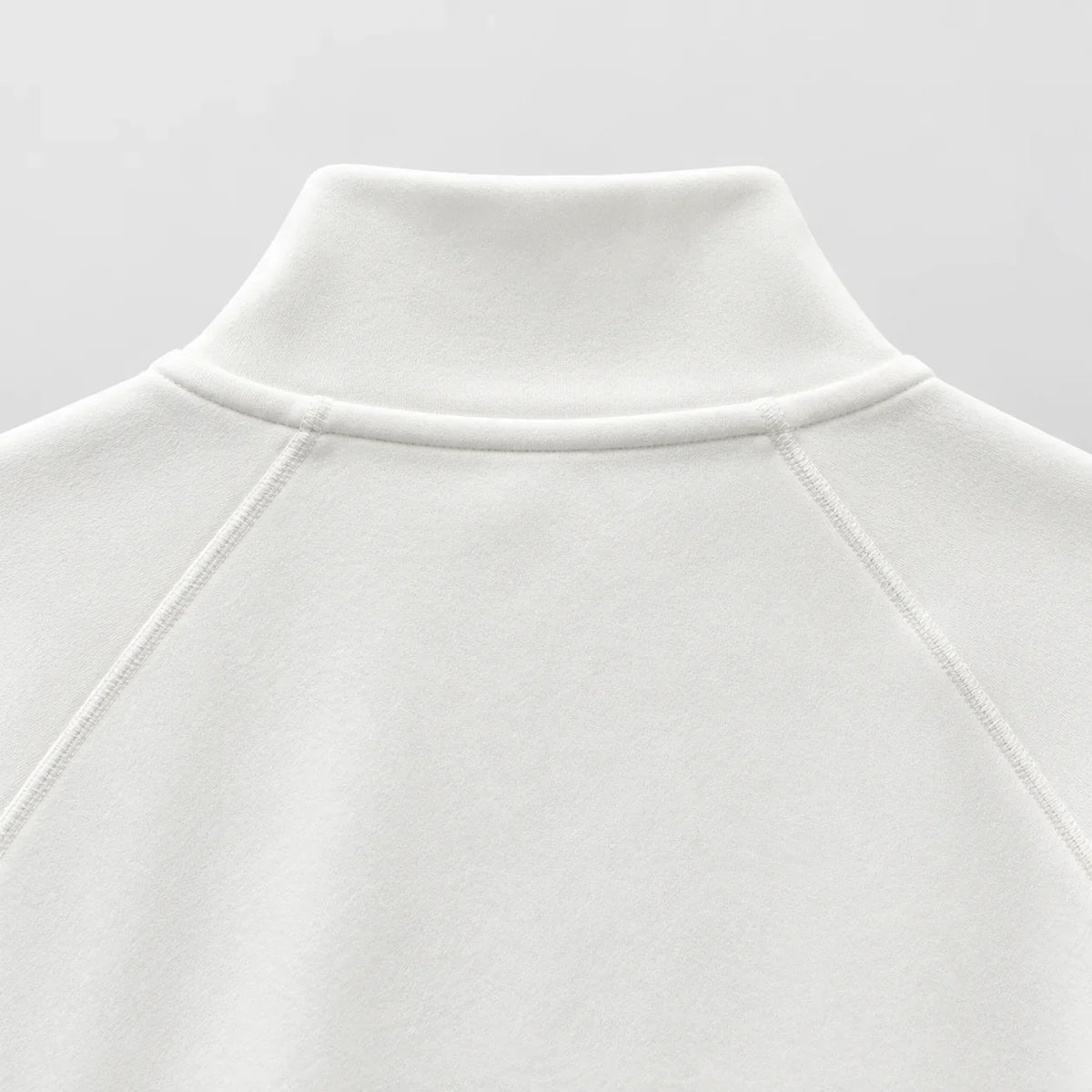 Fleece half-zip dames – gebroken wit, achterkraag