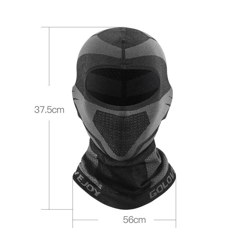 Middellange dunne balaclava met afmetingen 37,5 × 56 cm