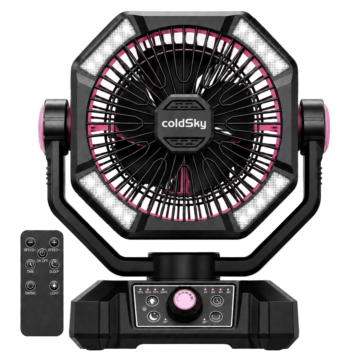 Pink 20,000 mAh camping fan