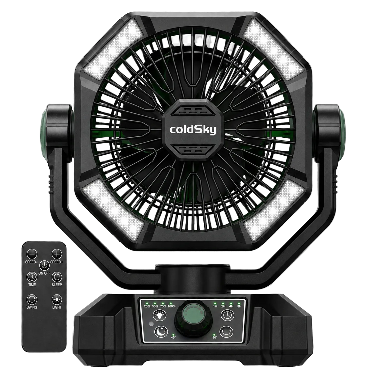 20,000 mAh camping fan with LED light and power bank