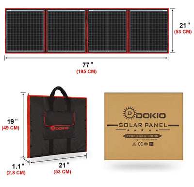 Tragbares Dokio-Solarpanel 160 W | Faltbares Solarpanel 