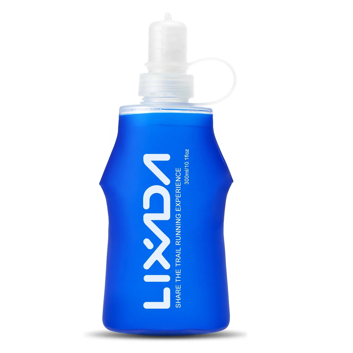 Blauwe opvouwbare drinkzak van 300 ml met bijtventiel