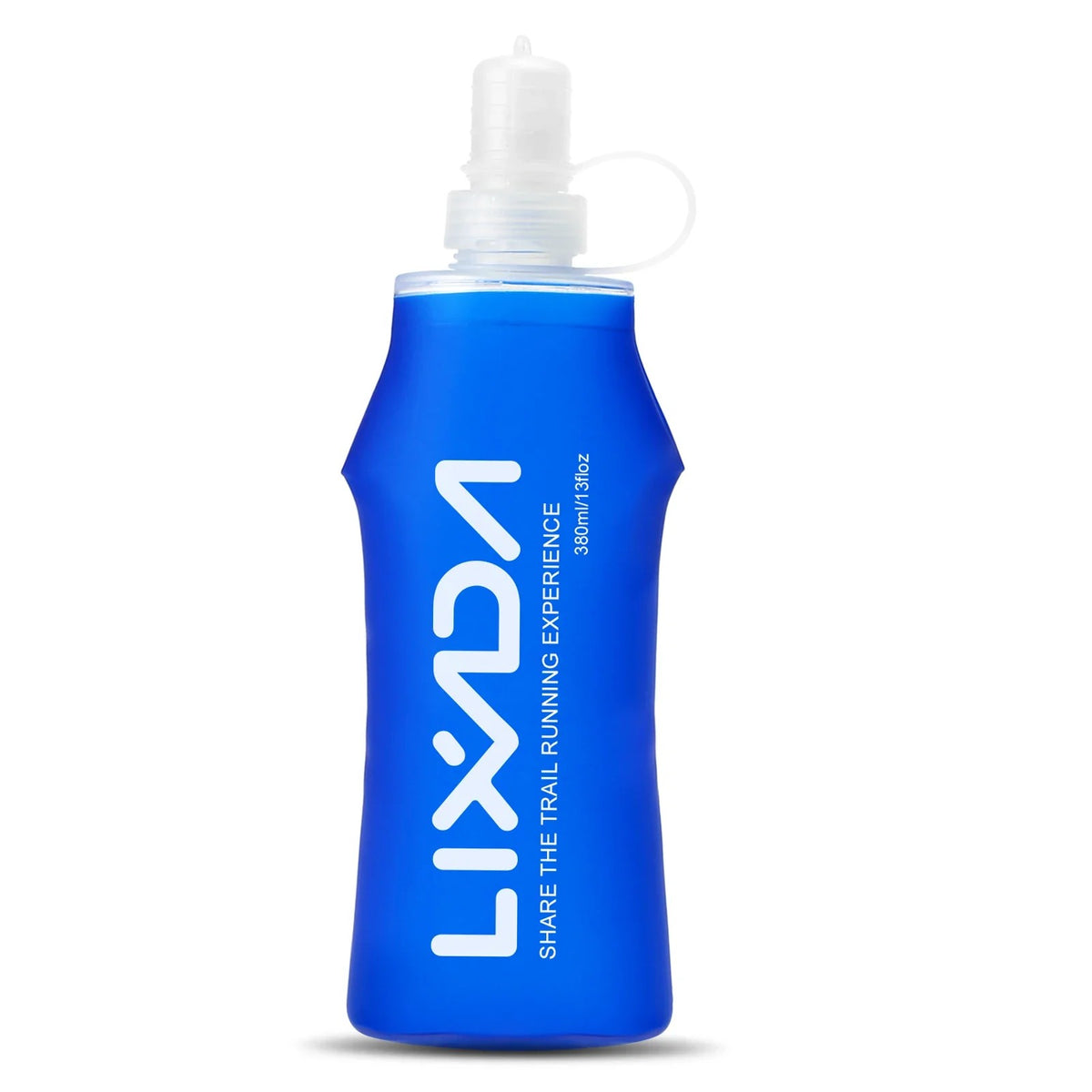Blauwe soft flask drinkzak van 380 ml met bijtventiel